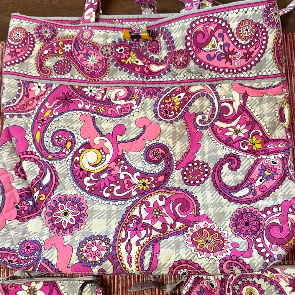 Vera Bradley Pink and Purple Paisley Tote